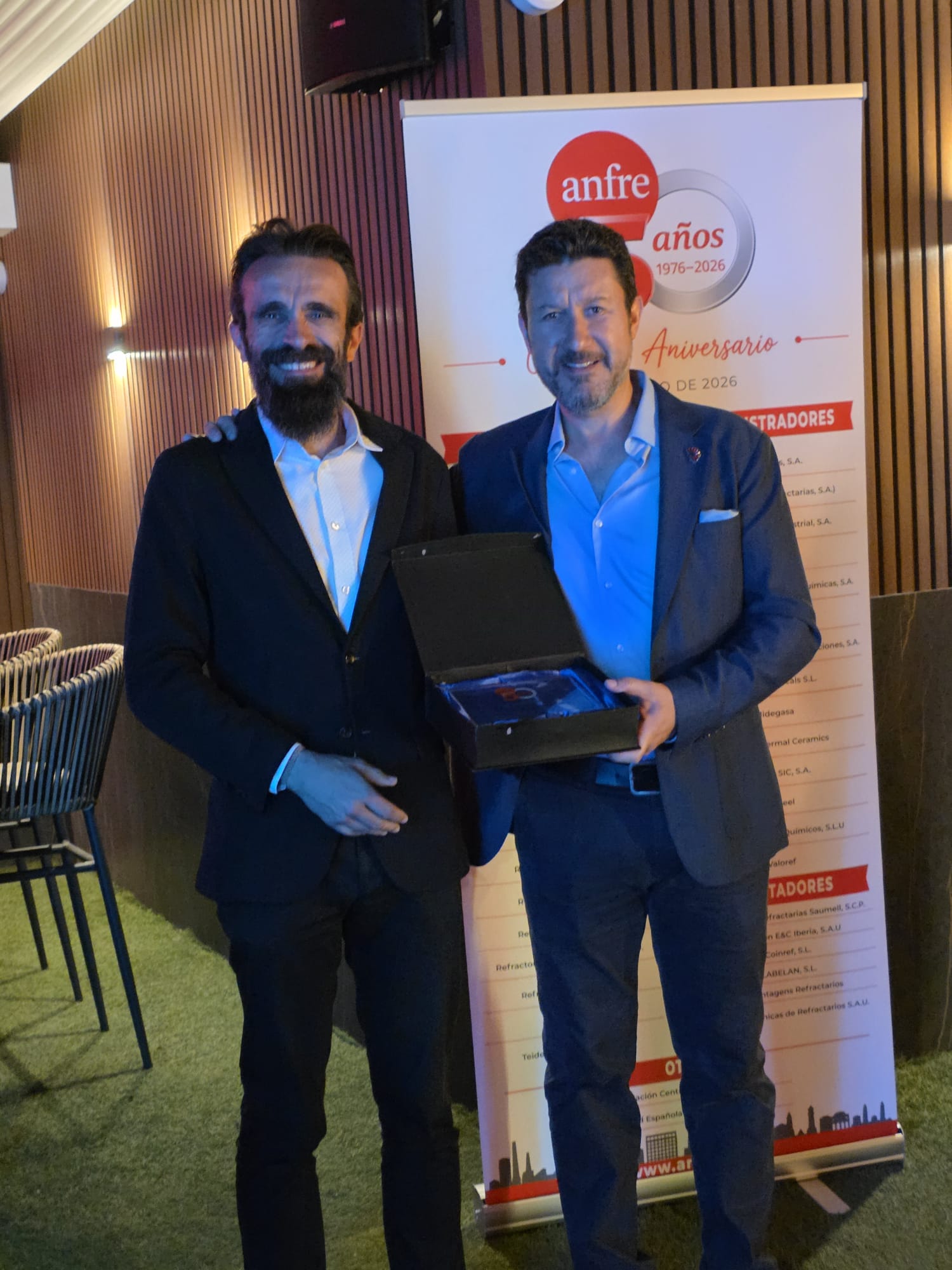 Reconocimiento durante la cena del 50 aniversario de ANFRE